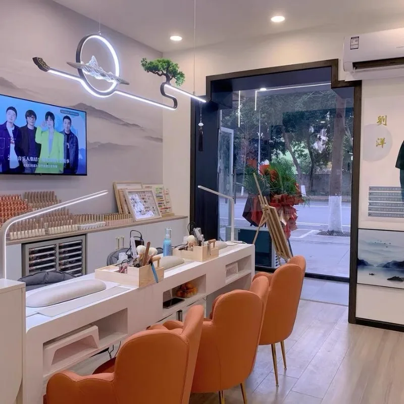 Tech Office Reception - Mesa de Manicure com Cadeiras para
