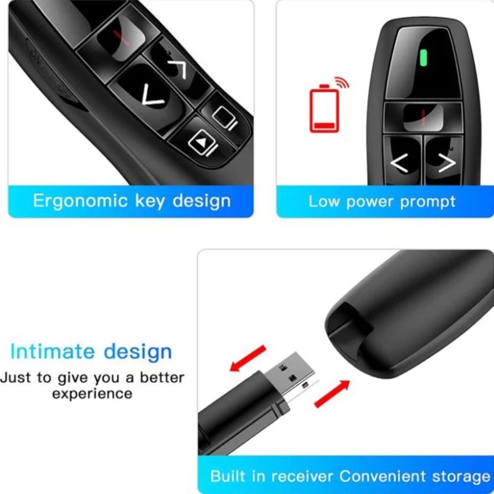 Presentation Remote Laser - Controle usb powerpoint apresentador inteligente reunião