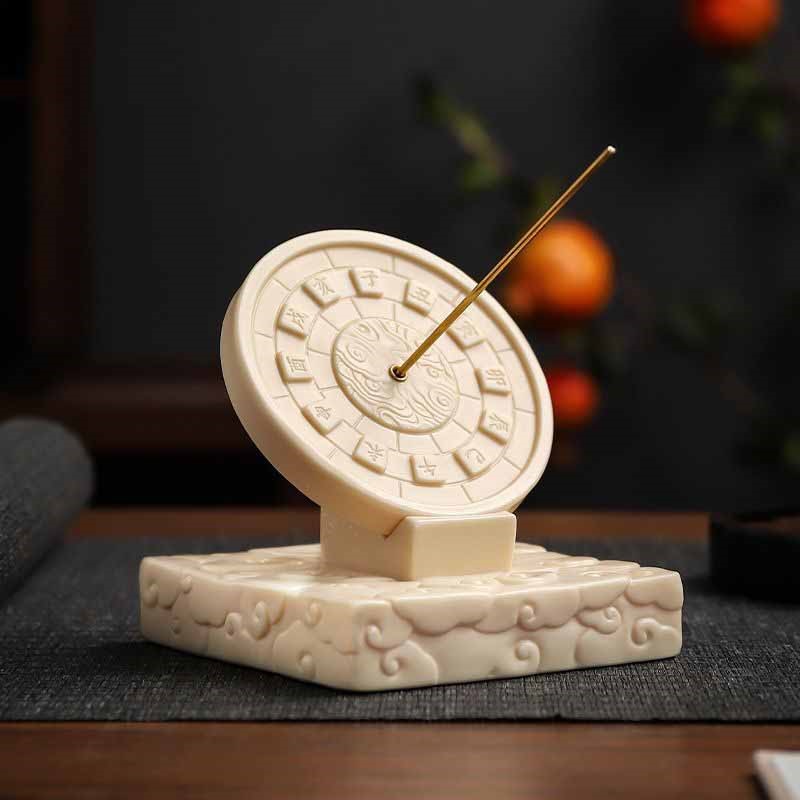 Office Tech Gadgets - Relógio de Sol Cerâmico Estilo Chinês