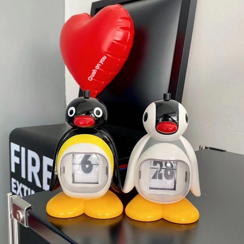 Office Tech Gadgets - Pinguim ornamentos de mesa calendário pressionando