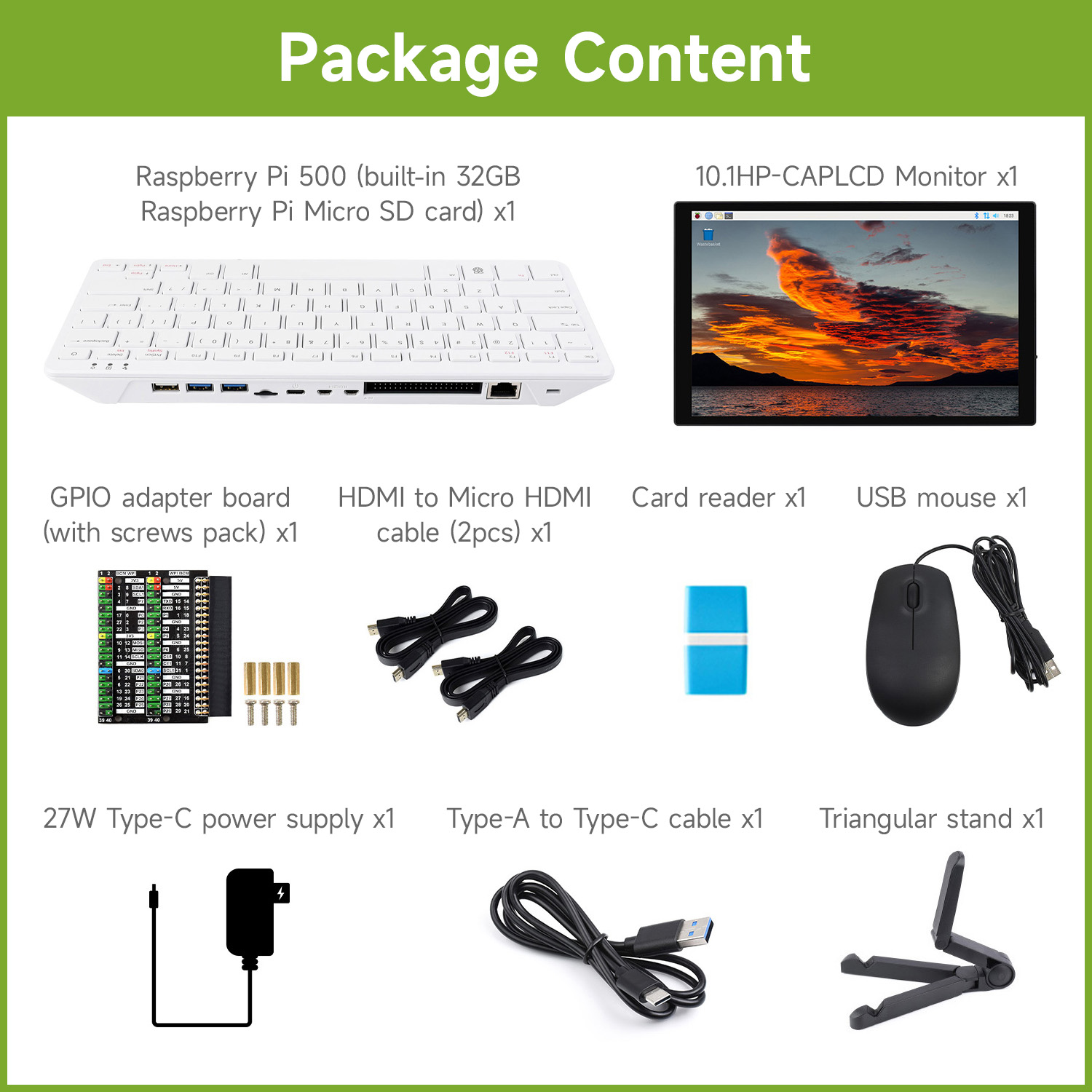 Raspberry Pi Keyboard - Raspberry Pi 500 com acessório Waveshare,