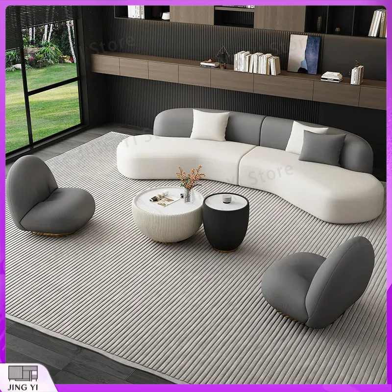 Tech Office Reception - Novo Sofá Modular Curvo em Couro