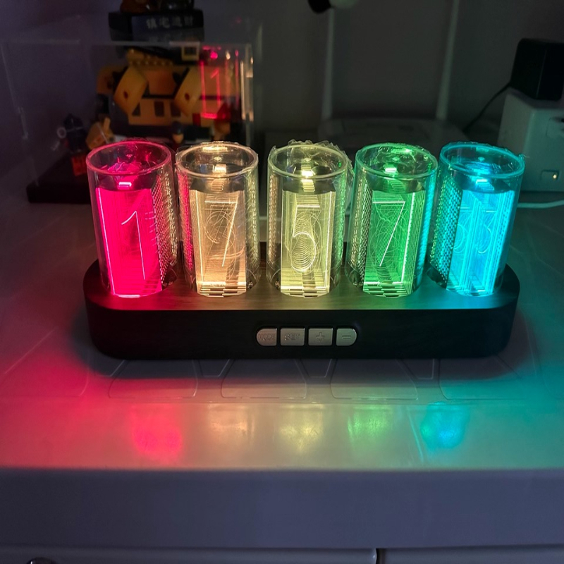 Office Tech Setup - Led nixie tubo relógio rgb gaming